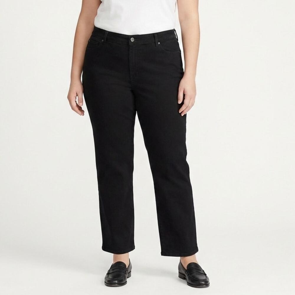 Ralph Lauren Women Cotton Stretch Catlin Black Dress Pants Size 14 (34 x 24)